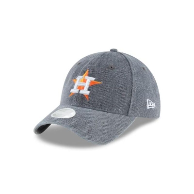 Grey Houston Astros Hat - New Era MLB Faded Denim 9TWENTY Adjustable Caps USA1364285